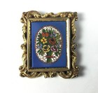 Antique 19th Century Italian Micro Mosaic Mounted Plaque With Floral Bouquet