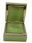 Vintage Green Onyx Stone Trinket Jewelry Box Hand Painted Floral Lid Hinged
