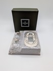 Vintage Perles Christofle Sterling Silver Glass Salt Pepper Shaker Set W tray