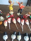 Vtg Lot Of 56 Cake Picks Misc Occassions Clowns Santa Wtc