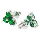 3 0ct Round Cut Solitaire Studs - Gem - Solid White Gold  Screw Back Earrings