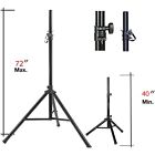 Pair Of Heavy-duty Adjustable Tripod Dj Pa Speaker Stands 40 -72 