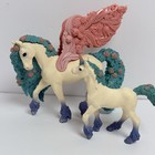 Vintage Set Of 2 Schleich Flower Pegasus Bayala Fantasy Made In Germany 2019