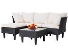 5 Pieces Patio Furniture Set  Outdoor Wicker Conversation Set With Coffee Table