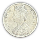 1862 Silver One Rupee 1 Pineapple Variety Victoria Queen British India Coin