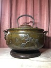 Antique Japanese Meiji Era Hibachi   Wood Set  2pcs  - 45cm Diameter