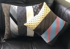 Unique Hand Made Throw Pillows Set Of 2 Vintage Fabrics 12    X 10 And    9    X 8   