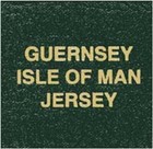 Scott Label For Binder Guernsey  Isle Of Man  Jersey Gold Lettering Stamp Albums