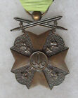 Original Vintage Belgian Ww1 Civilian War Merit Cross Medal Bronze Class Belgium