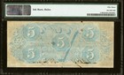 Pmg Au 53  T-60 1863 Confederate States  5 Civil War Obsolete Banknote Currency