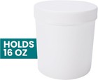 Round Plastic Jars With Lids  White Container  16oz  24 Pack