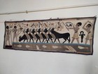 Vintage Gorgeous Egyptian Applique Needlework Textile Tapestry Hanging Panel