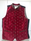 Stockerpoint Traditional Handmade Alps Velvet Vest Embroidered  Red  Size 48