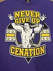 Wwe Authentic John Cena  never Give Up  Cenation U Cant C Me Xl Purple Shirt