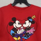 Vintage Disney Mickey Co Sweatshirt Youth Large Mickey Minnie Heart Valentines