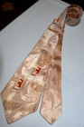Neck Tie Vtg Grunge Swing Tie 40s Champagne Rayon Satin Reddish Window 51  X 4 