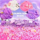 6 Pack Pink Purple Slime Kit For Kids Cloud Butter Clear Slime Girls