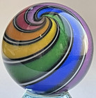 2026 Hot House Marble Handmade Dichroic Glass Art 1 70  6 Color Banded Swirl Wow