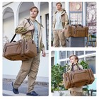 Ekoromier Large Canvas Duffle Bag For Travel  Expandable 55l Weekender Bags