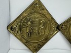 Vintage Brass Wall Hanging Plaques Set 2 Made In England Cottage Decor