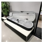 4 4 Violin Case - Black Triangular  Durable Cloth Fluff   Silver Plush Interior
