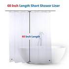 Short Shower Curtain Liner 60 Inch Length 72 X 60 Inches Clear Thick Vinyl W