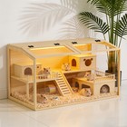 Xxl Wooden Hamster Cage With Led Bunny Guinea Pig Ferret Small Animal Chinchilla