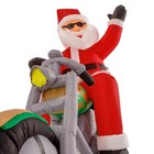 Christmas Masters 7 5 Ft Long Inflatable Santa Claus Riding A Motorcycle With Ha