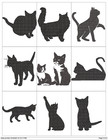 Cat Silhouettes  Machine Embroidery Designs Pes Brother Usb