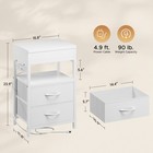 Modern Nightstand With Charging Station   2 Drawers End Side Table For Bedroom