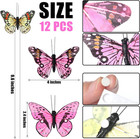 12 Set Monarch Butterfly Decoration Artificial Butterflies Feather Picks With Wi