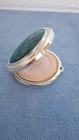 Vintage Crown Japan Powder Make Up Compact 1950s Cloisonn   Enamel 3  Unused Puff