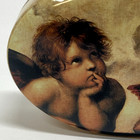 Cherub Angel Watch Jewelry Oval Tin Trinket Box Vintage 1990 s