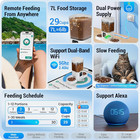 Automatic Cat Feeder For 2 Cats  7l Large Capacity  29 Cup Food Storage