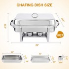 4 Pcs Stainless Steel Chafing Dish 8 Qt Full Size Buffet Set Food Warmer 