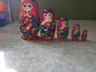 Vintage 5 Piece  5  -1  1 2  tall Wooden  Maidan Russian Stacking   Nesting Doll