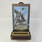 Vintage Jasco Match Safe Holder Keeper Metal Wall Hung Box Duck Theme