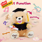 Graduation Teddy Bear Singing Dancing Stuffed Plush Toy Class Of 2025 With    