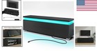 Elegant Tv Media Stand With Power Outlet   Large Storage - Fits 30-65 Inch Tvs