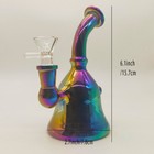 6 Inch Heavy Bong Smoking Glass Bongs Reflective Hookah Shisha Water Pipe  bowl 
