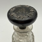 Sterling Top Perfume Bottle Antique Cut Glass Crystal Scent Bottle With Stopper