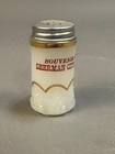  65m Antique Sherman City Michigan White Milk Glass Eapg Souvenir Glass Shaker