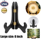 1 2pcs 6in Plate Display Wooden Stand Plate Easels Picture Frame Folding Holder