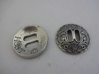 Pair Jeremiah Watt White Bronze Slotted Rope Conchos 1 1 2  Saddle Strings Horse