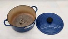 Vintage Le Creuset E Blue 4 5 Qt Enameled Cast Iron Blue Round Dutch Oven W lid