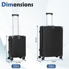 2 Piece Black Abs Aluminum Frame Hardside Spinner Luggage Set  20 28 In  