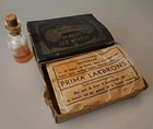 Vtg 1920 s Lacquer Bronze Box   Bottle Of Lacquer Powder 4 x3  Monopol Antique 
