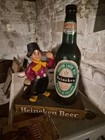 Vintage 1960s Heineken Beer Smoking Pipe Man Dutchman Bottle Statue Sign Holland