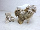 Real Icelandic Sheepskin Rug  Rare  Grey Brown Mongolian Curly Fur Throw  201 1