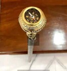 Brass Designer Handle Antique Style Cane Wooden Walking Stick With Compass